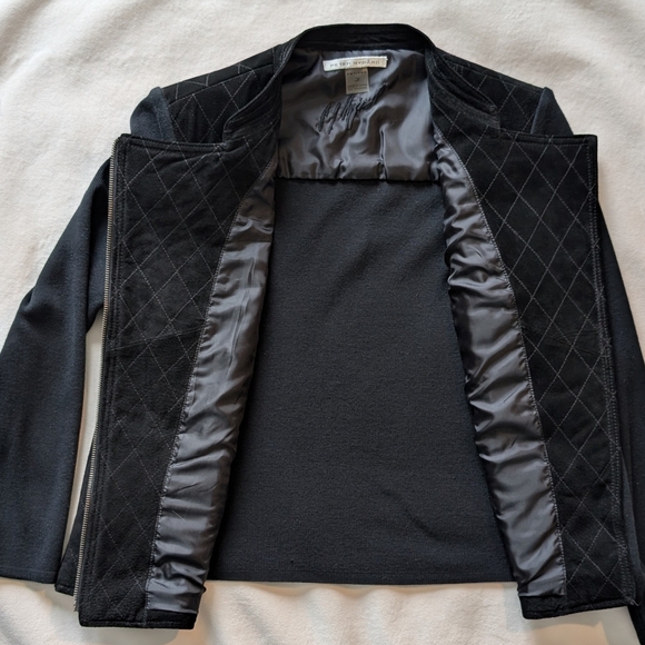 Vintage Peter Nygard Women's Jacket Suede Leather And Knit Zip Up Size M Petites - Picture 10 of 16